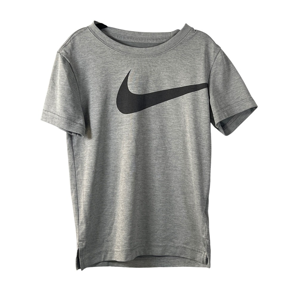 Nike Kids Gray Black Short Sleeve Shirt Boys 6 Athletic Sportswear Loungewear
